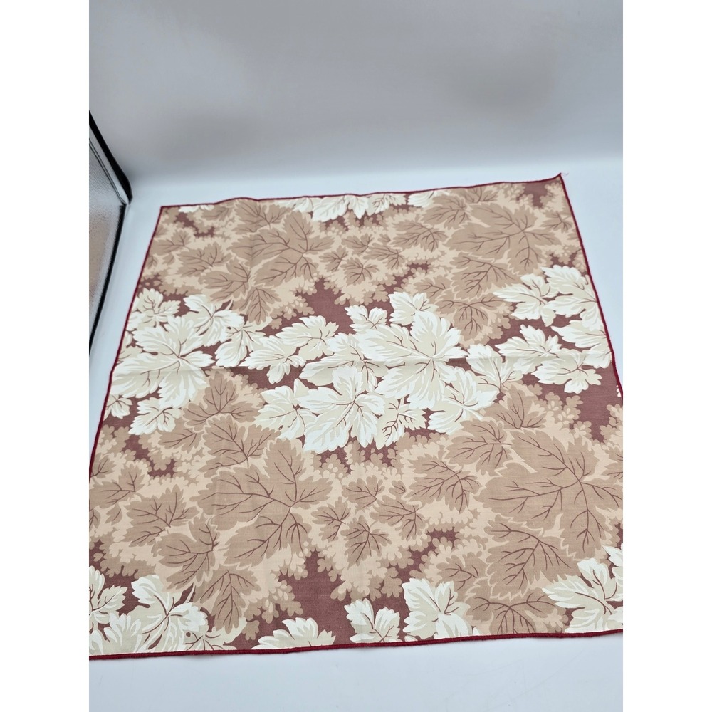 Unbranded Cloth Napkins OS Burgundy Tan Excellent Fall Leaf Print Set of 5